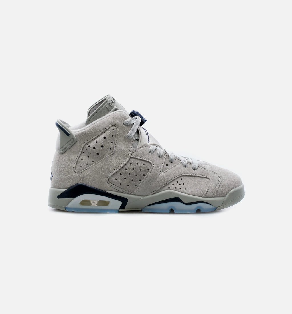 Air Jordan 6 Retro Georgetown Grade School Lifestyle Shoe Grey Navy Blue Free Shipping