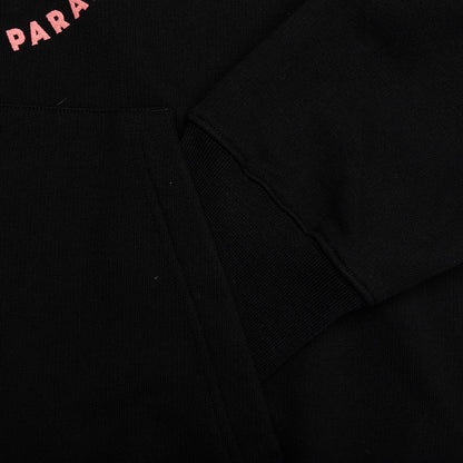 Fleece Hoodie With Unicorns Embroidery Black