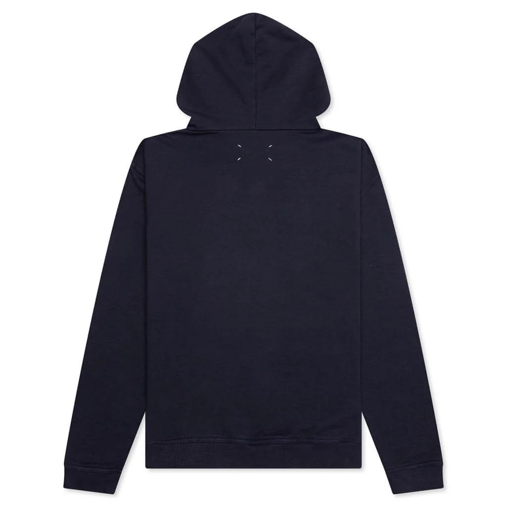 Tonal Upside Down Logo Hoodie Blue Tonal Embroidery