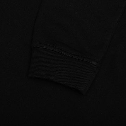 Upside Down Logo Hoodie Black White Embroidery