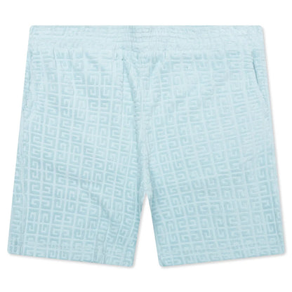 4G Cotton Towelling Bermuda Shorts Sky Blue