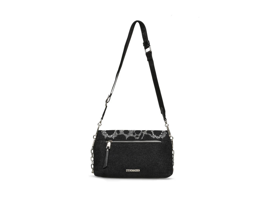 Bolsa de Hombro Steve Madden Brylie Negro Plata para Mujer