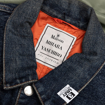 Flight Jacket Layered Denim Indigo