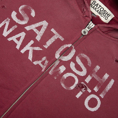 Luke Fleece Hoodie Burgundy