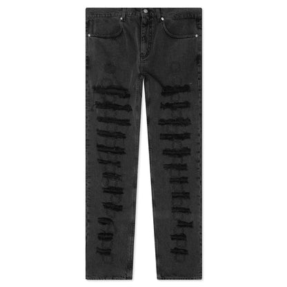 Slashed Skinny Jean Black