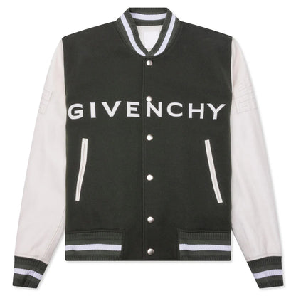 Varsity Wool Grained Leather Greyish Green