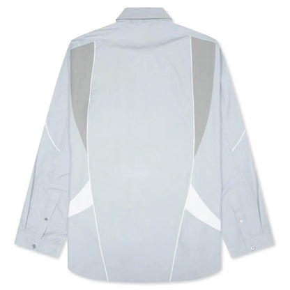 Embroidered Logo Button Up Shirt Cold Grey