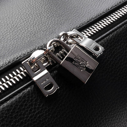 Pebbled Leather Weekender Bag Black