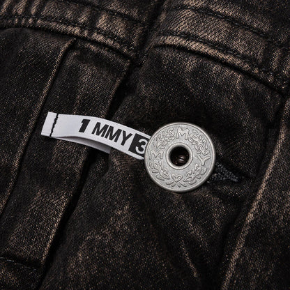 Puffer Denim Jacket Black