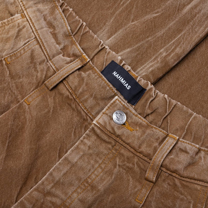 Denim Oversized Cargos Brown Wash