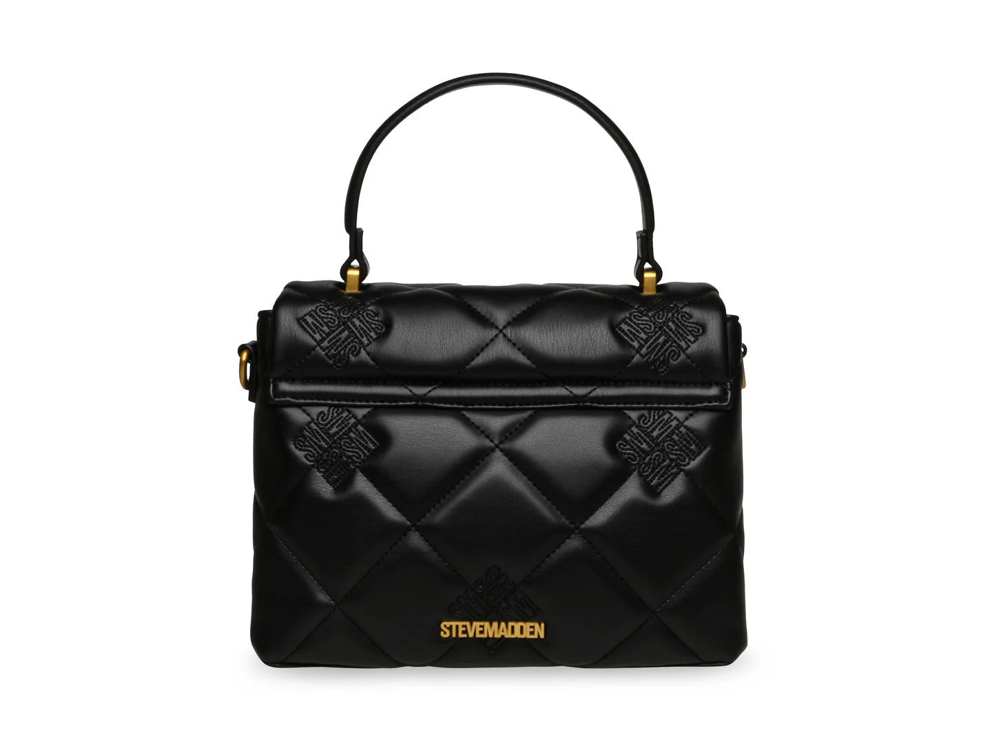 Bolso de Hombro Steve Madden Brutus Negro y Dorado para Mujer