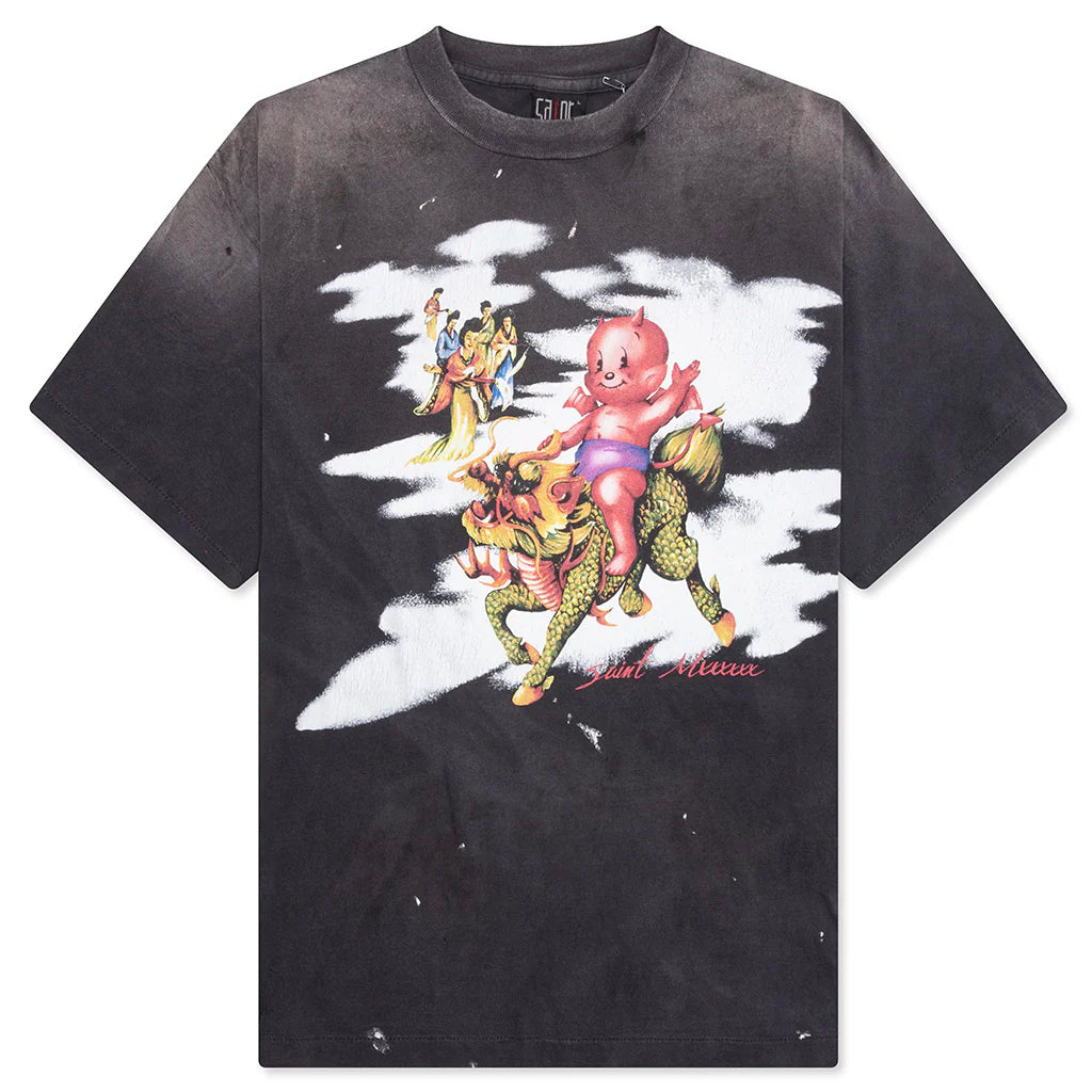 Damaged S S Tee Black