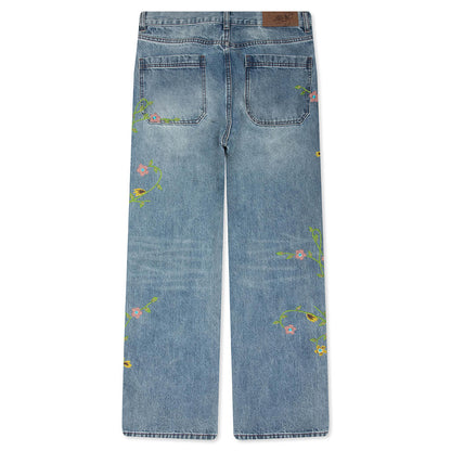 Majestic Floral Denim Pants Blue