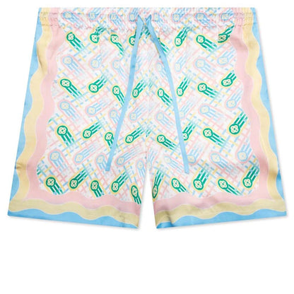 Silk Shorts With Drawstrings Ping Pong Print