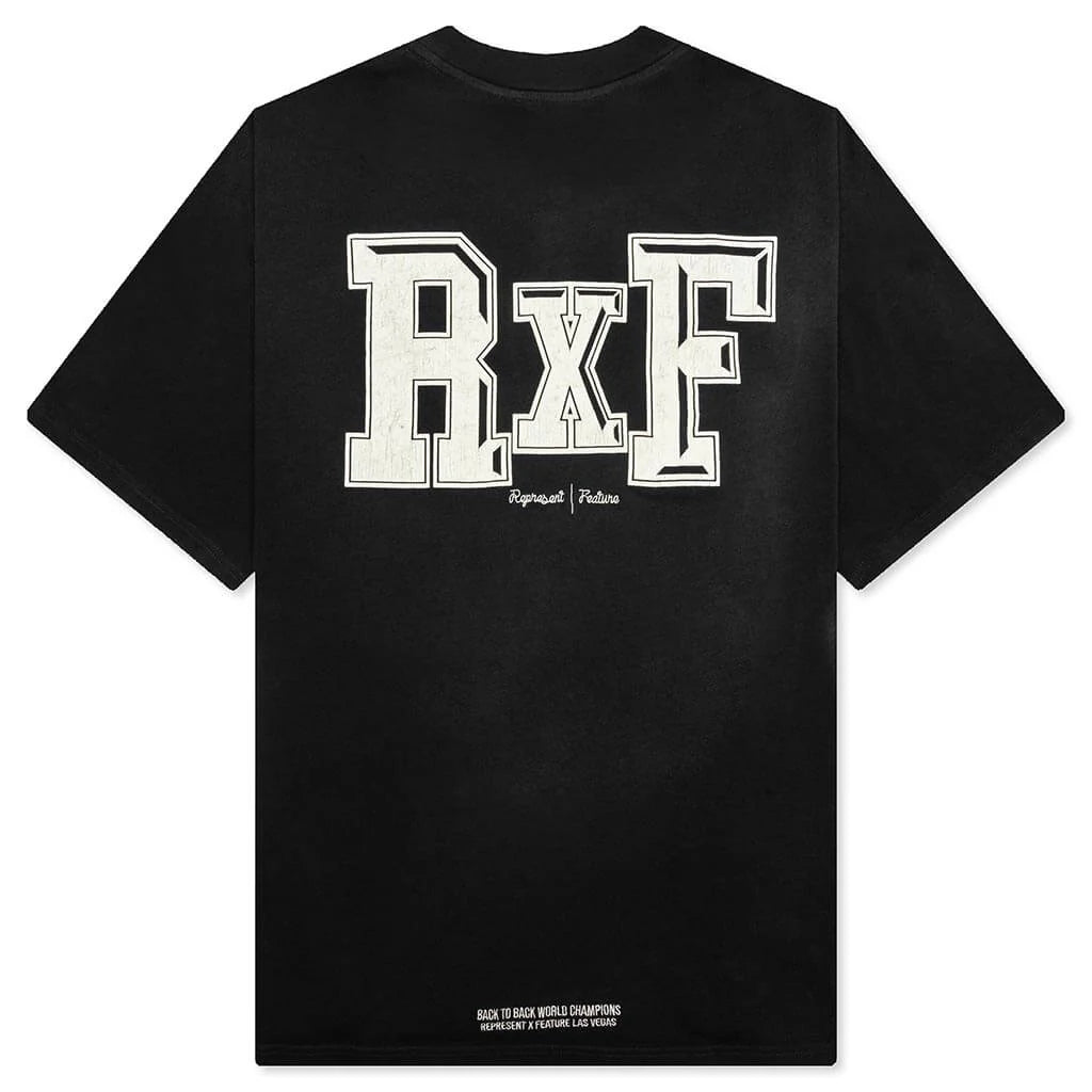 Feature x Represent Head 2 Head T Shirt Stained Black