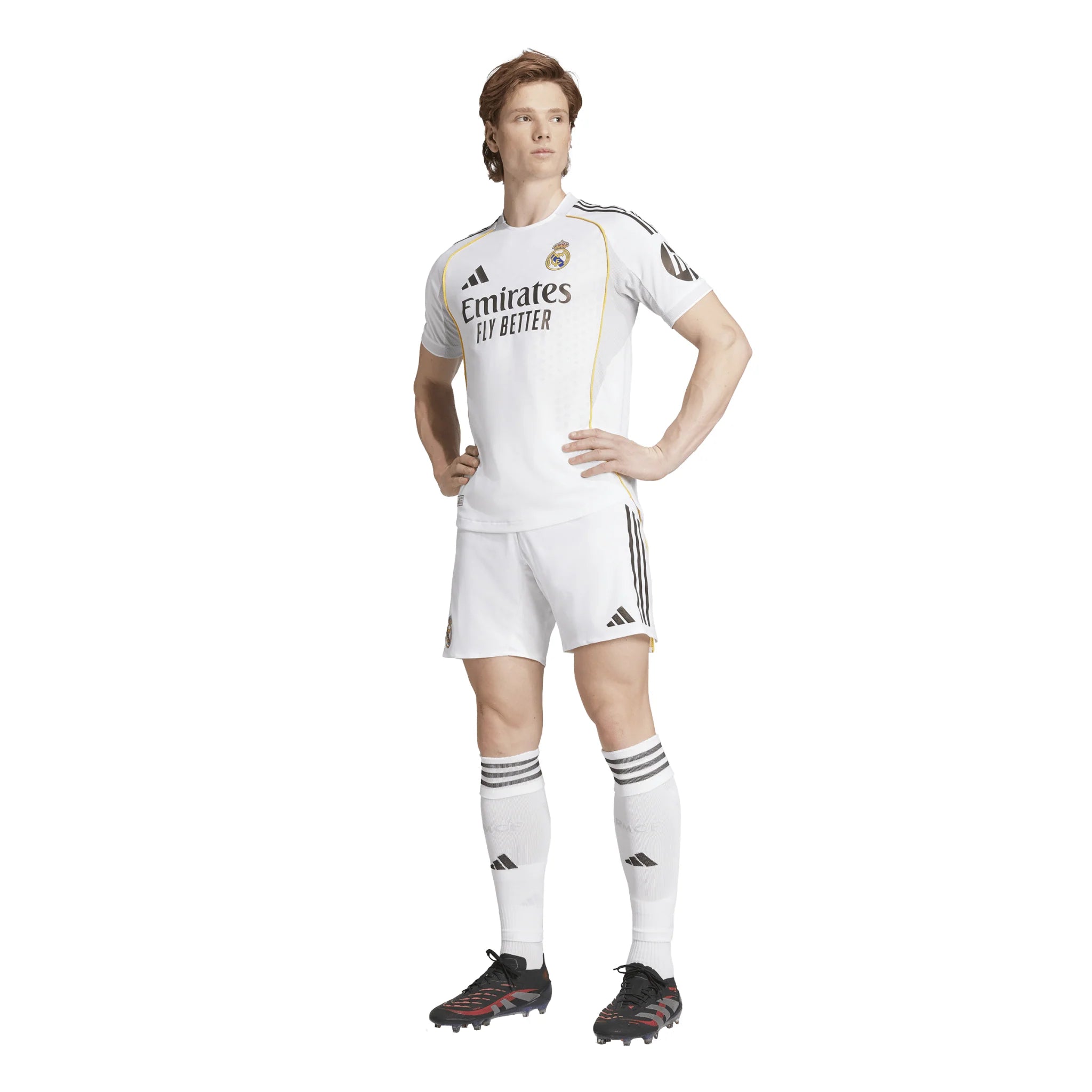 adidas Real Madrid Home Authentic Mens Soccer Jersey 25 26 White