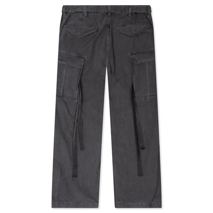 Garment Dye Rip Stop Pants Black