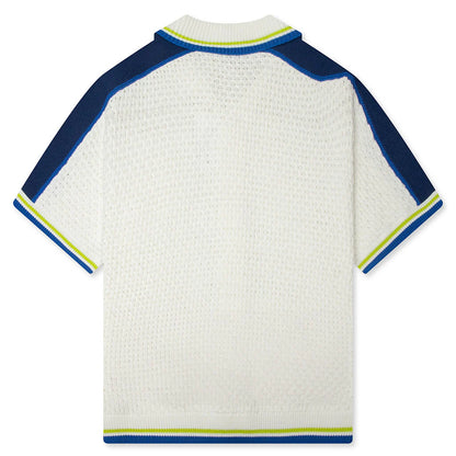 Crochet Shirt White Blue