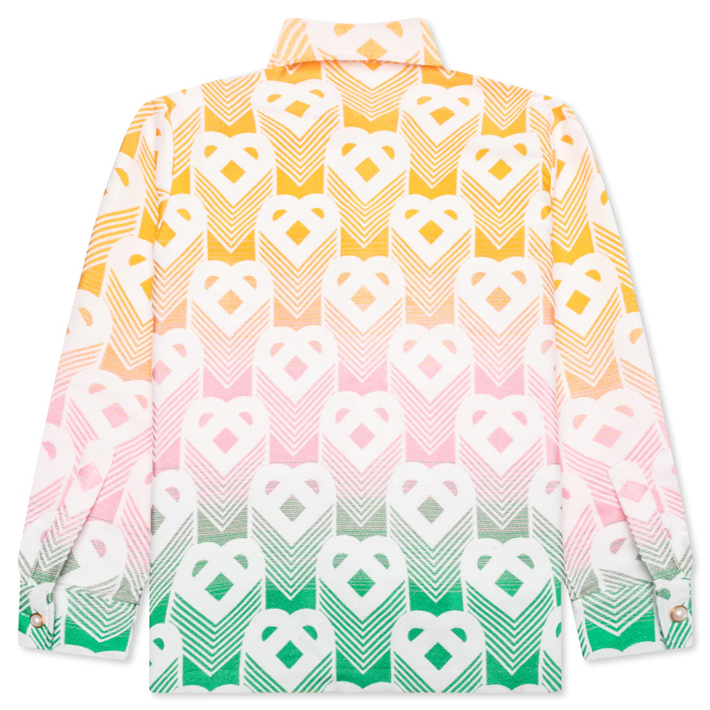 Jacquard Shacket Gradient Flying Heart