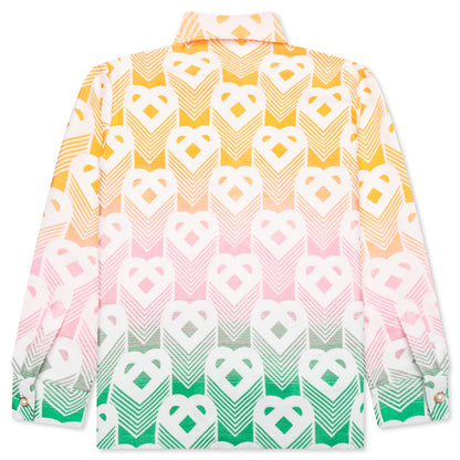 Jacquard Shacket Gradient Flying Heart