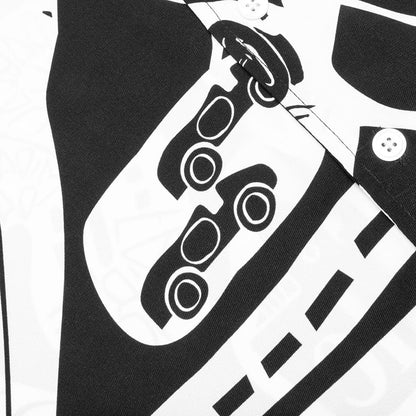 Strada Silk Shirt Black White