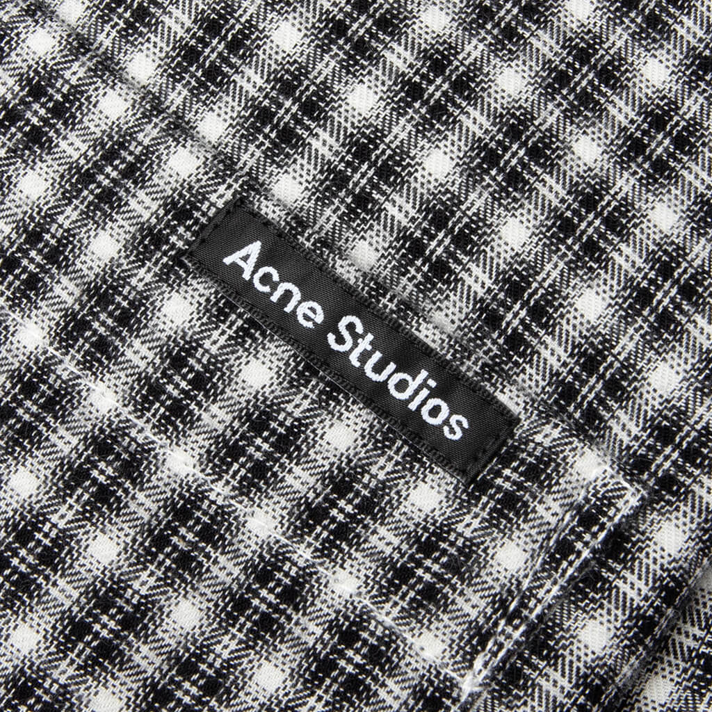 Flannel Button Up Shirt Black White