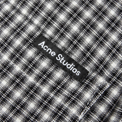 Flannel Button Up Shirt Black White