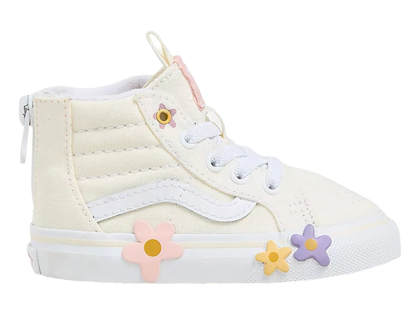 Tenis Vans Sk8 Hi Zip Flower Blanco Hueso para Niña