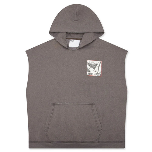 Dr Blue Cut Off Hoodie Brown