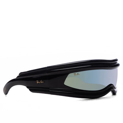 Ray Ban x AAP Rocky Ultra Wrap 001 Black Green Mirror Silver