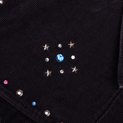 14W Corduroy Studded Jean Jacket Black
