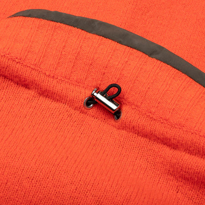 Reversible Knit Pullover Orange Khaki