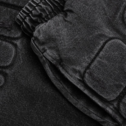 Denim Moto Short Black Denim