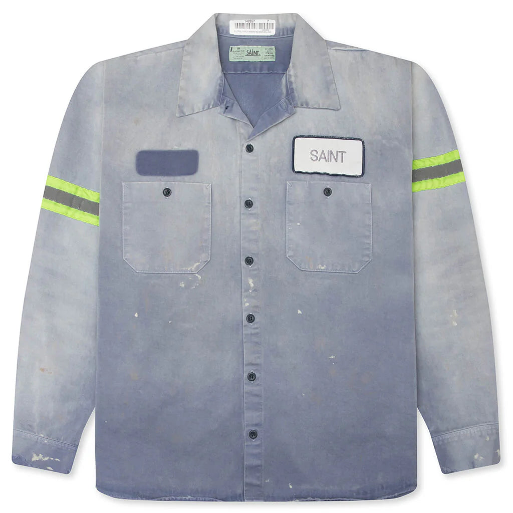 Line Cotton Shirt Navy