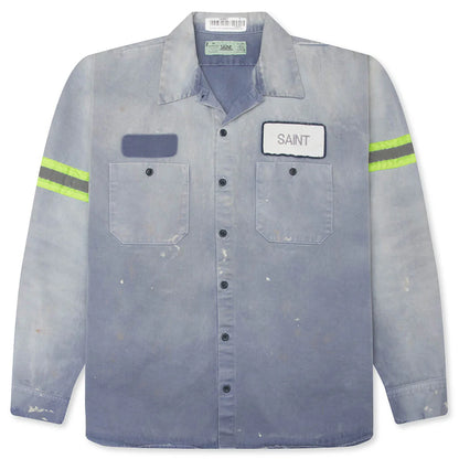 Line Cotton Shirt Navy