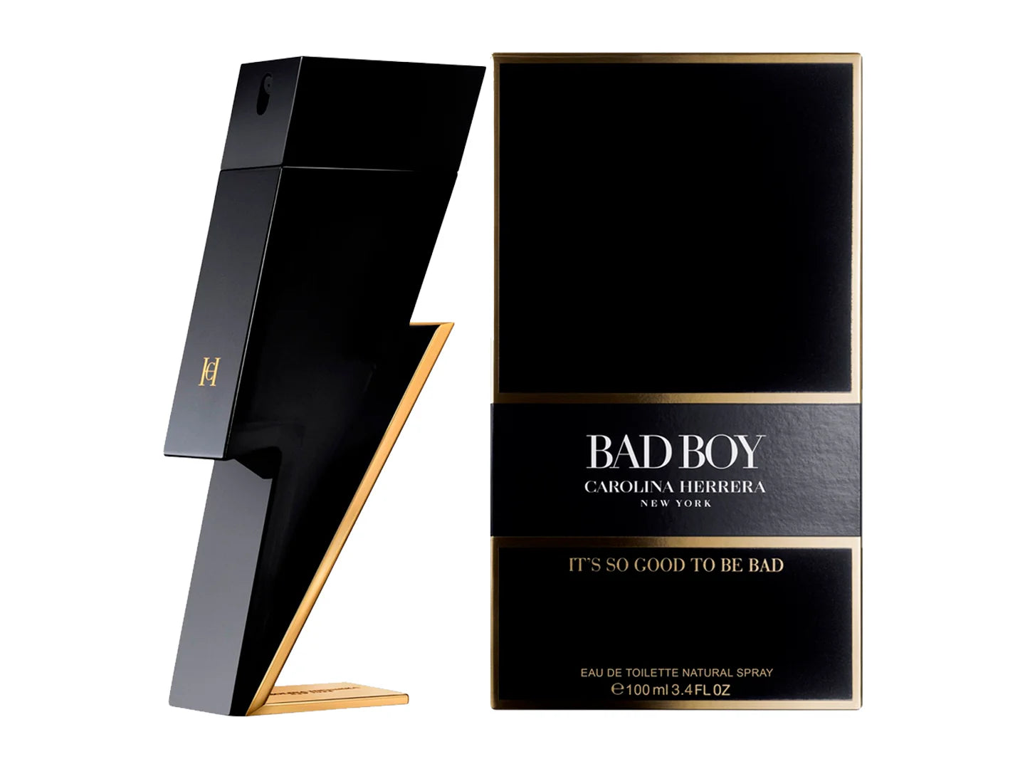 Perfume Carolina Herrera Badboy Negro y Dorado 100ml