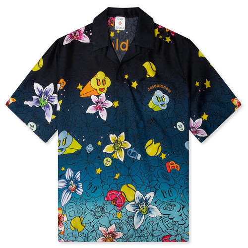 Collage DIcones Graphiques S S Silk Shirt Multicolour