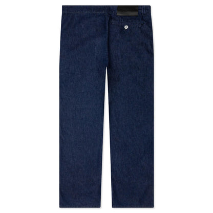Logo Grid Turn Up Workwear Jeans Indigo