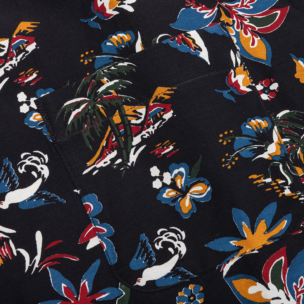 Car Race Tropical Print Shirt Black Tropical