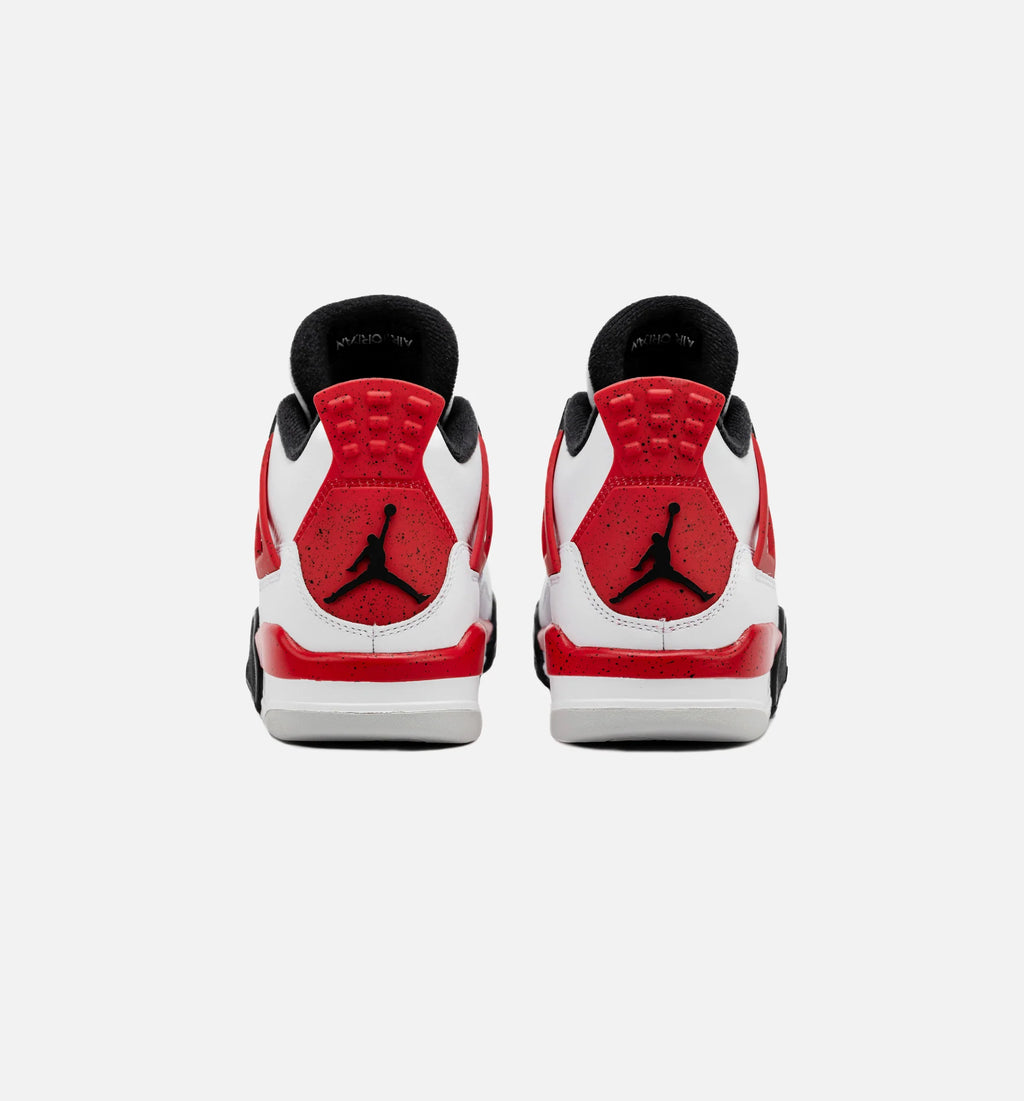 Air Jordan 4 Retro Red Cement Grade School Lifestyle Shoe White Red Free Shipping
