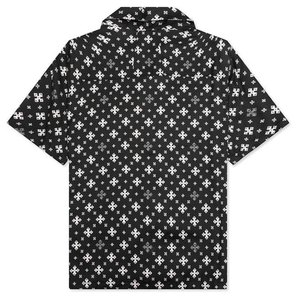 Cross Bandana Rayon Shirt Black White