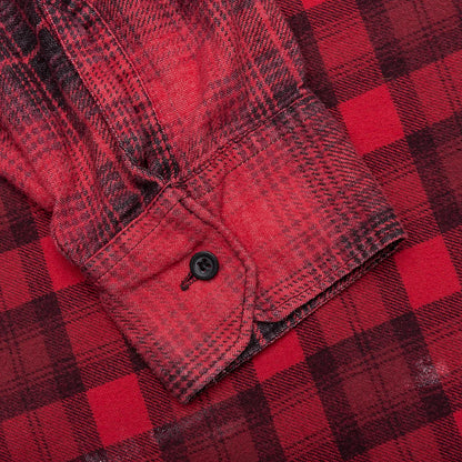 Over Dyed Ribbon Wide Shirt Red