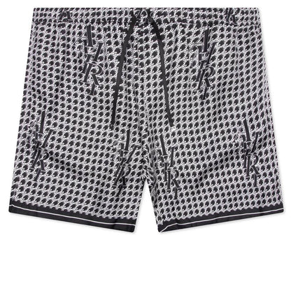 Houndstooth Silk Short Black