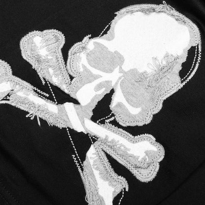 69 Distressed Patch Half Sleeve Tee Black