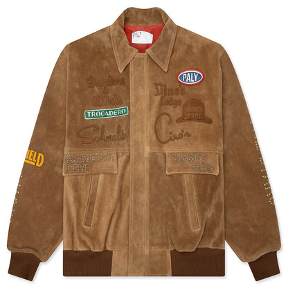 Sunset Blvd Sponsored Suede Jacket Tan
