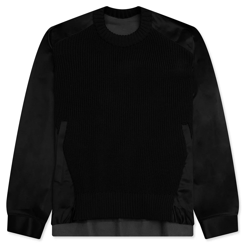 Cotton Chino Mix Pullover Black