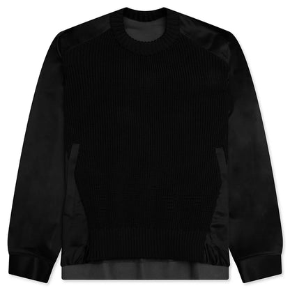 Cotton Chino Mix Pullover Black
