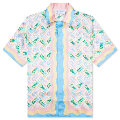 Cuban Collar S S Shirt Ping Pong Print