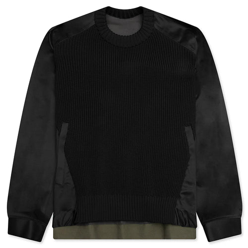 Cotton Chino Mix Pullover Black Navy Dark Khaki