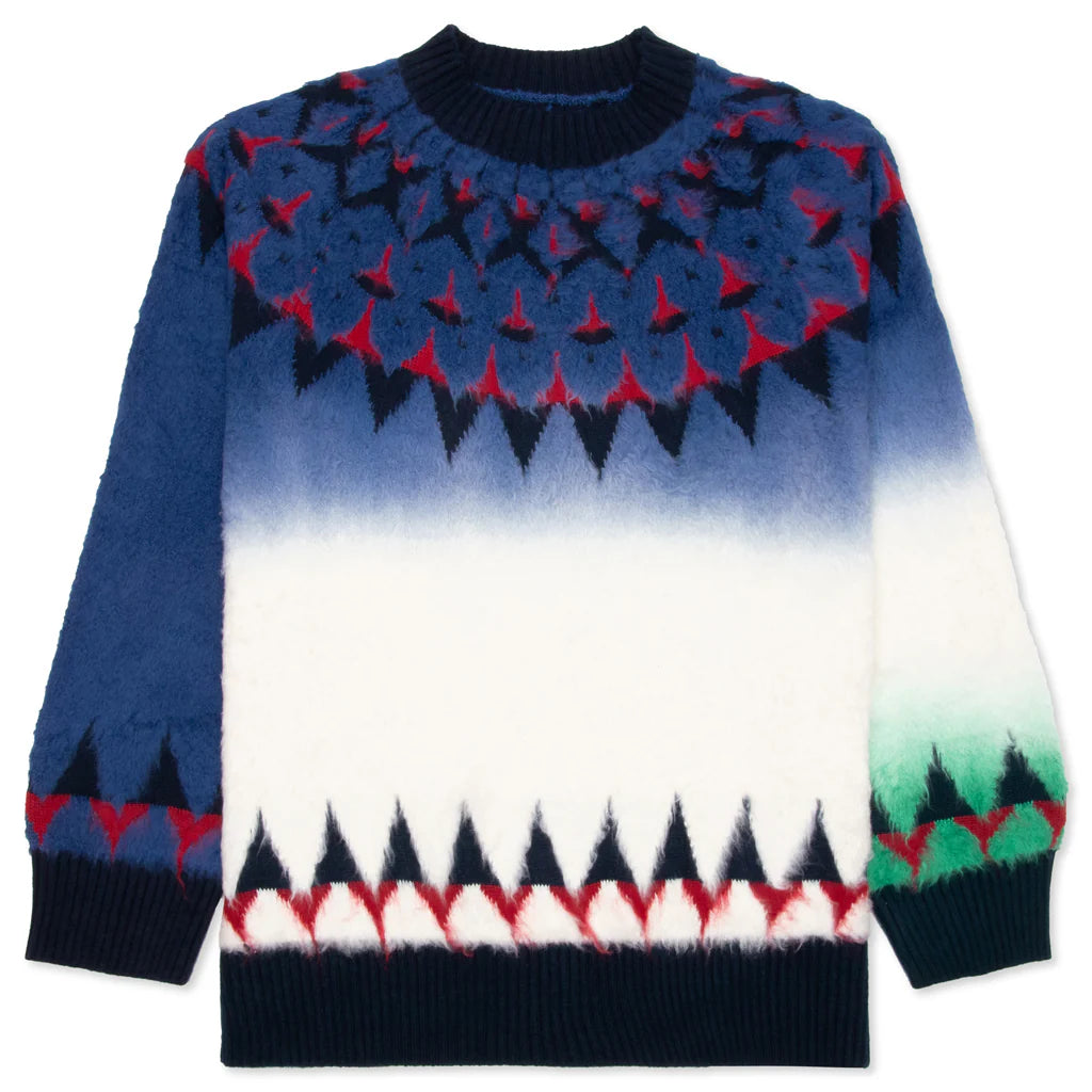 Jacquard Knit Pullover Navy